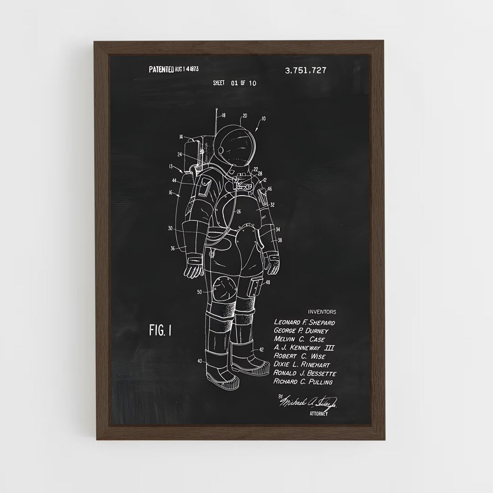 ap-vintage nasa-2 cadre Bois foncé