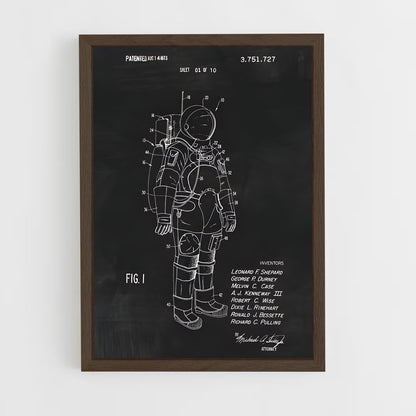 ap-vintage nasa-2 cadre Bois foncé