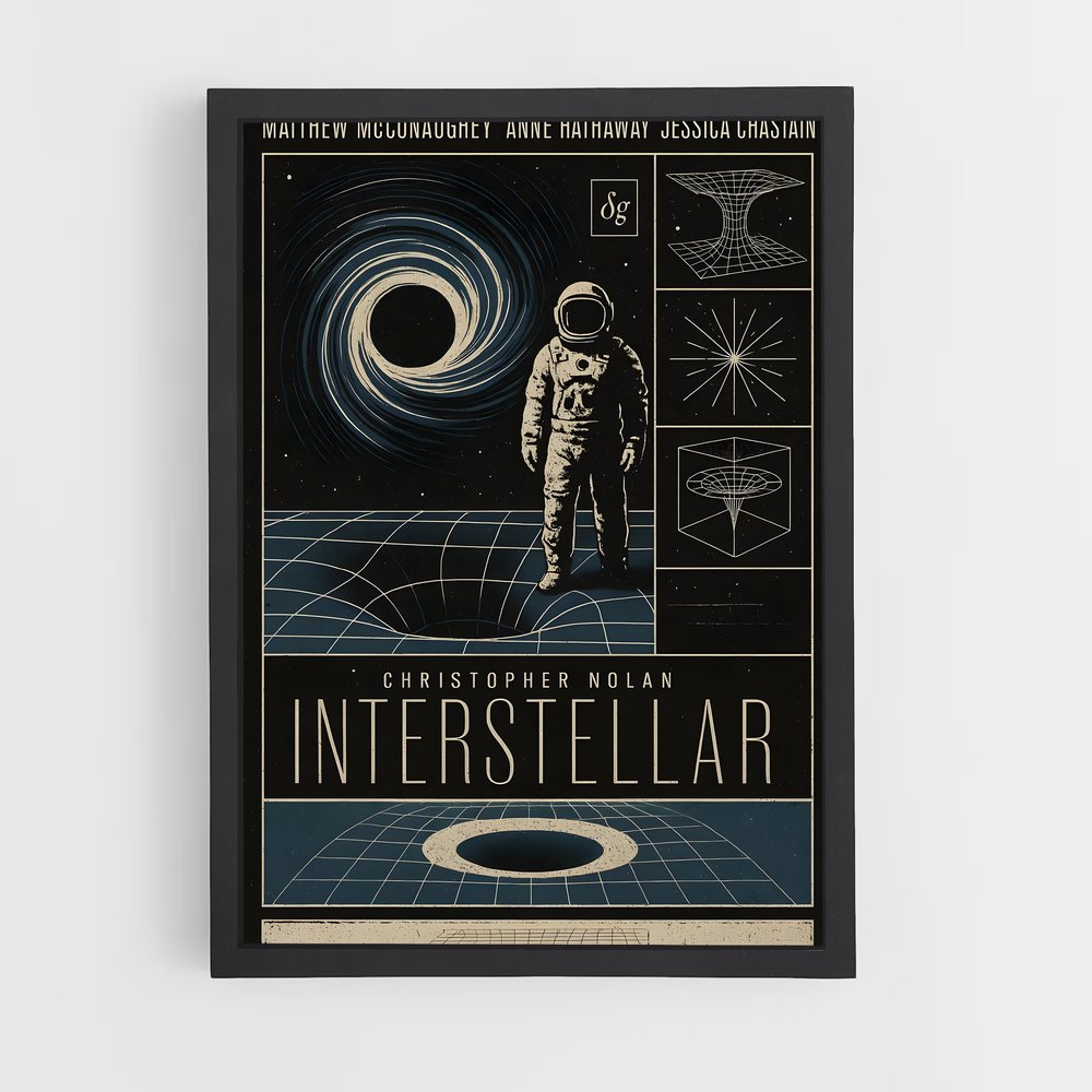 ap-vintage space posters-1 cadre Noir