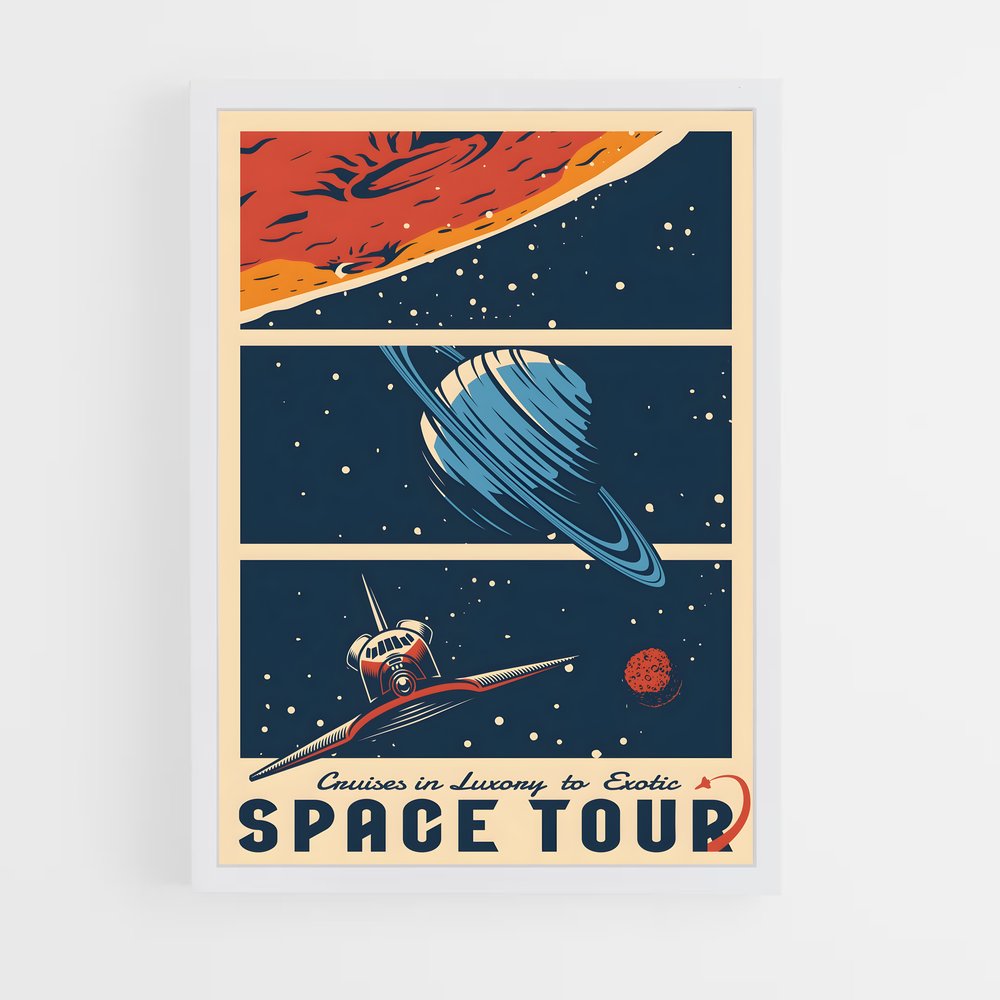 ap-vintage space posters-2 cadre Blanc