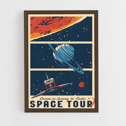ap-vintage space posters-2 cadre Bois foncé