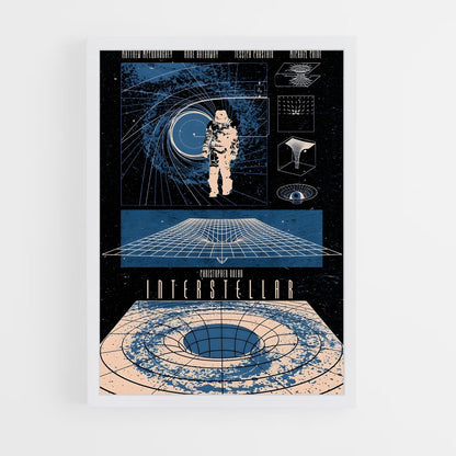 ap-vintage space posters-3 cadre Blanc