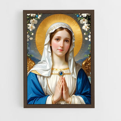 ap-virgin mary-8 cadre Bois foncé