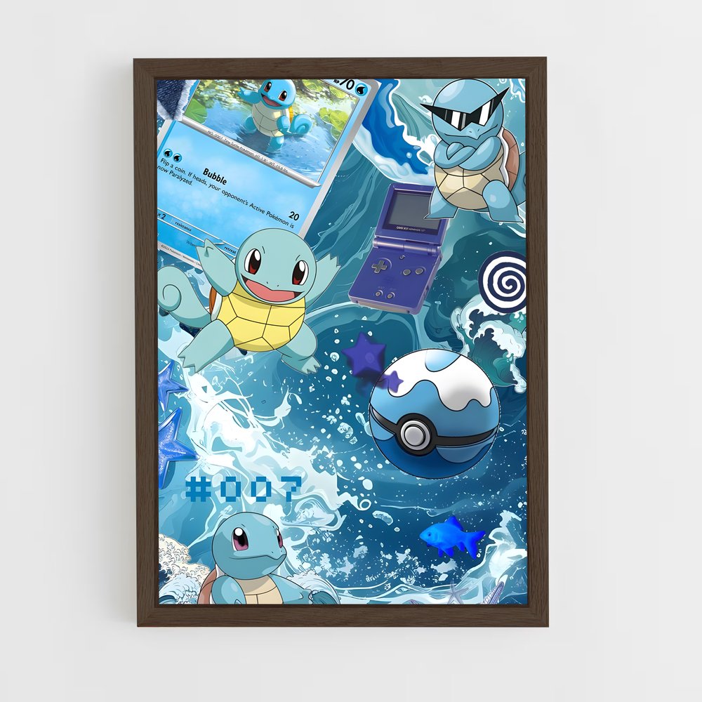 ap-wartortle-2 cadre Bois foncé