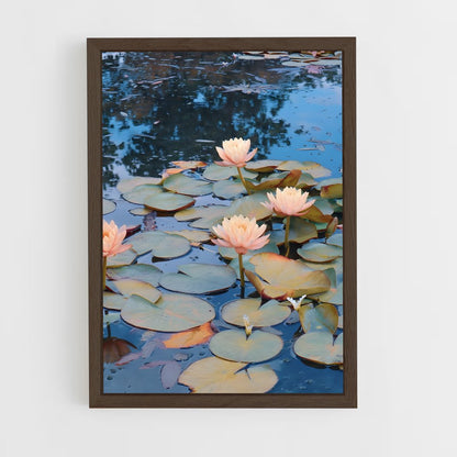 ap-water lily-2 cadre Bois foncé