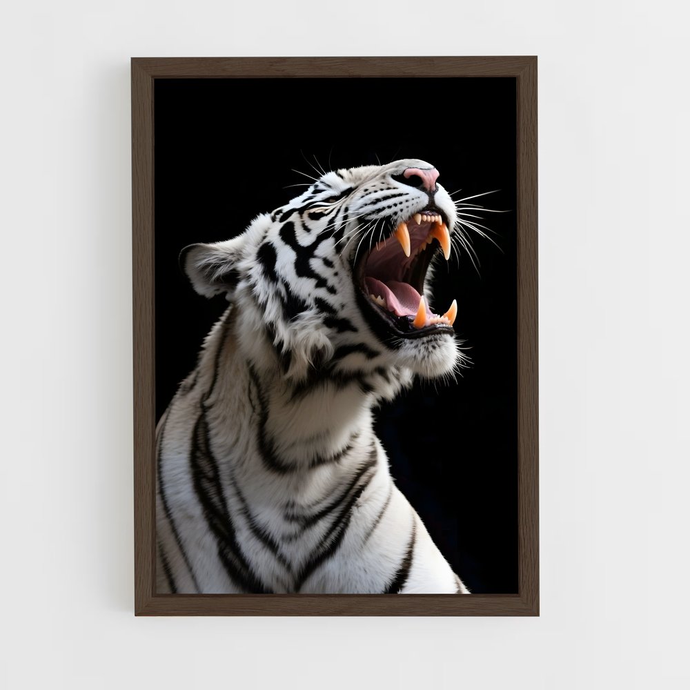ap-white tiger-17 cadre Bois foncé