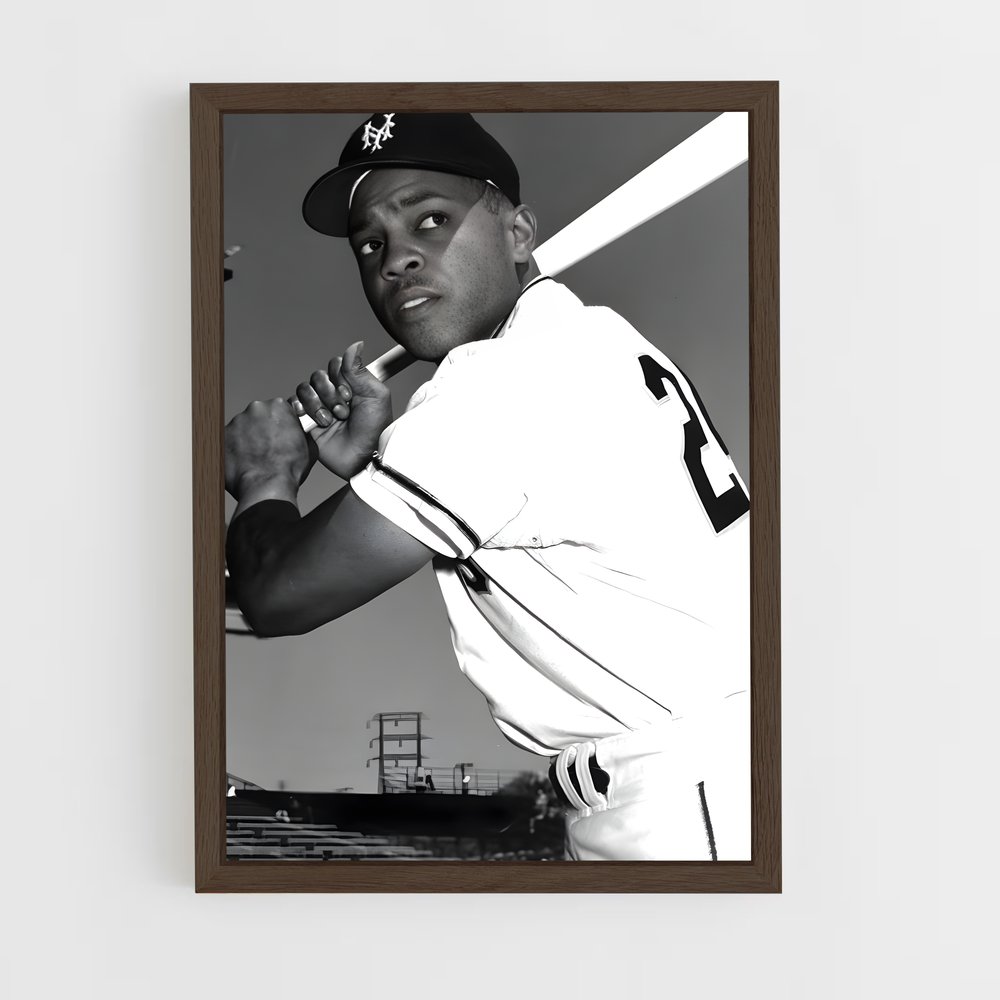 ap-willie mays-1 cadre Bois foncé