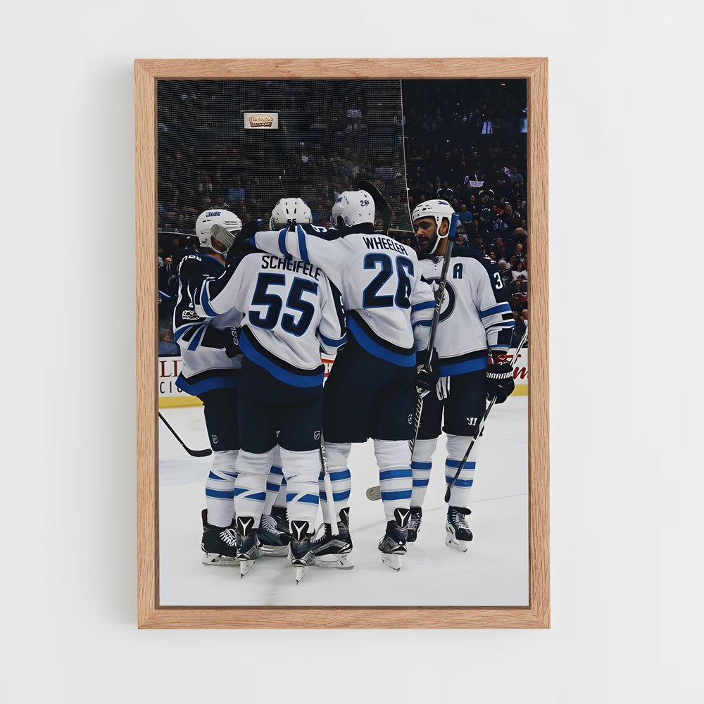 ap-winnipeg jets-13 cadre Bois clair