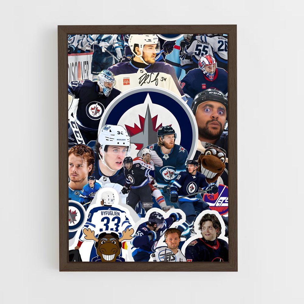 ap-winnipeg jets-6 cadre Bois foncé