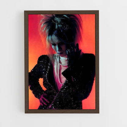 ap-yoshiki x japan-5 cadre Bois foncé