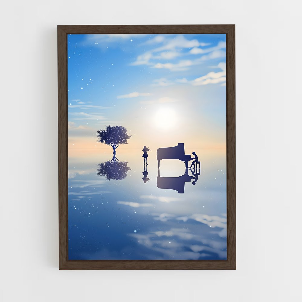 ap-your lie in april-2 cadre Bois foncé