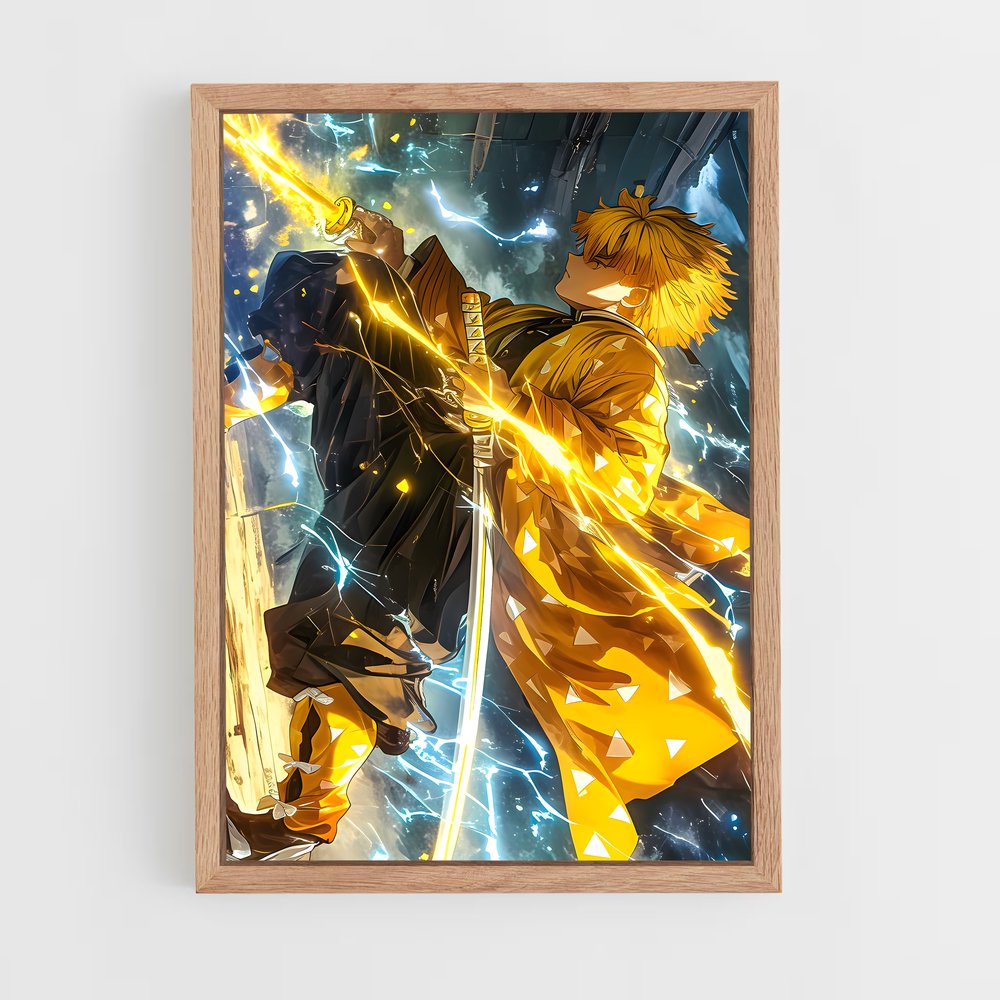 ap-zenitsu agatsuma-2 cadre Bois clair