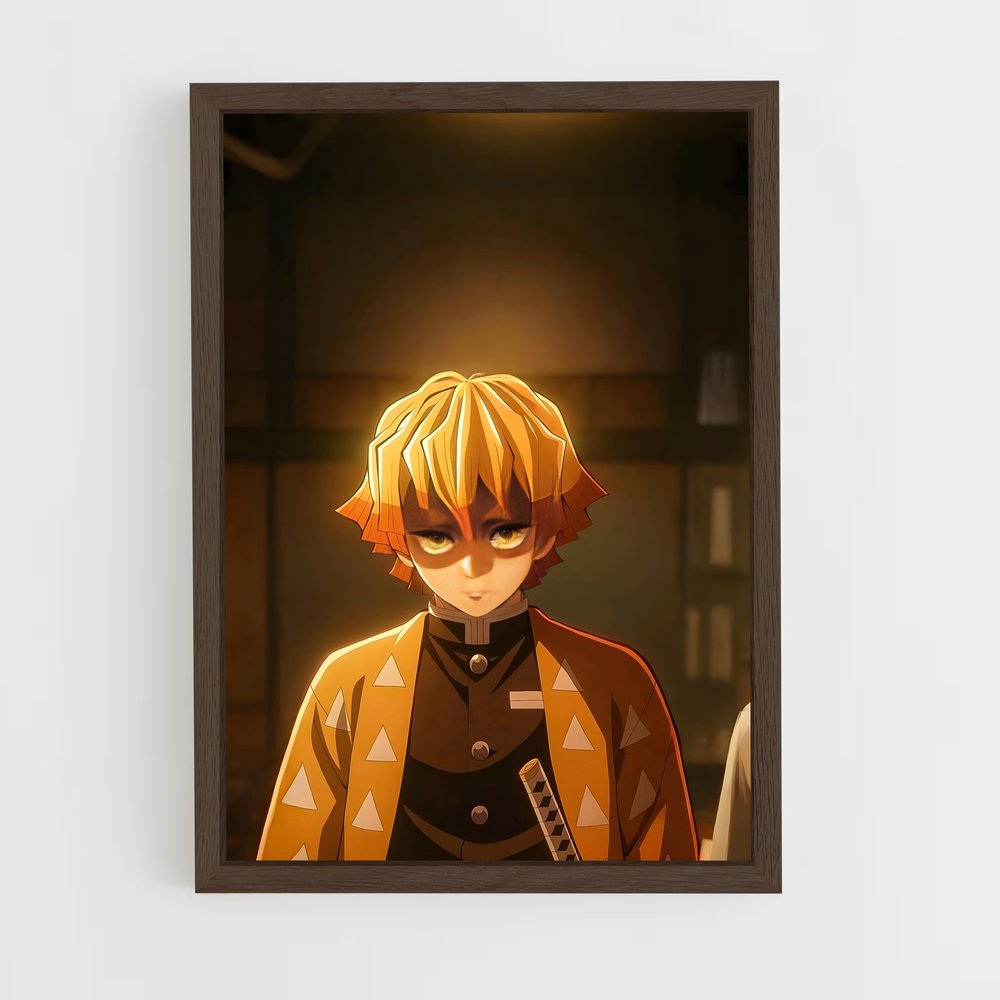 ap-zenitsu agatsuma-3 cadre Bois foncé