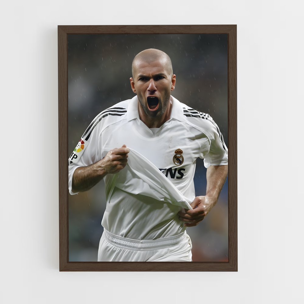 ap-zinedine zidane-11 cadre Bois foncé