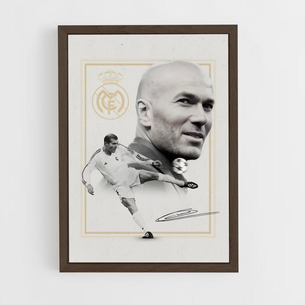 ap-zinedine zidane-6 cadre Bois foncé