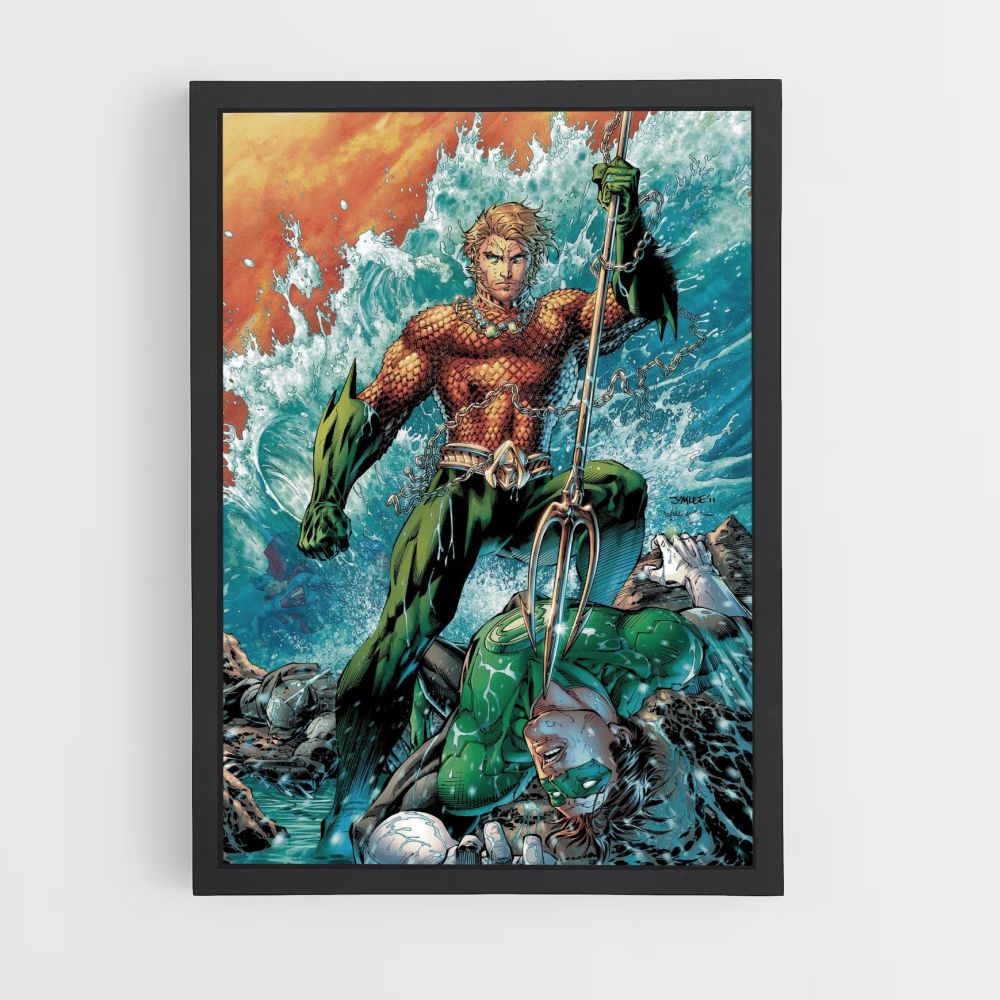 Poster Aquaman contro Lanterna Verde