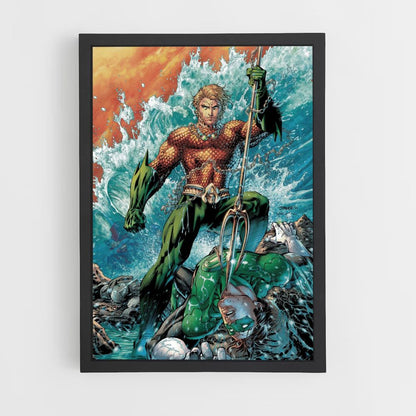 Poster Aquaman contro Lanterna Verde