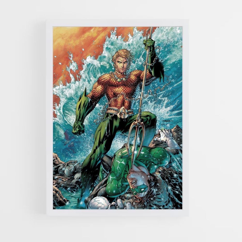 Poster Aquaman contro Lanterna Verde