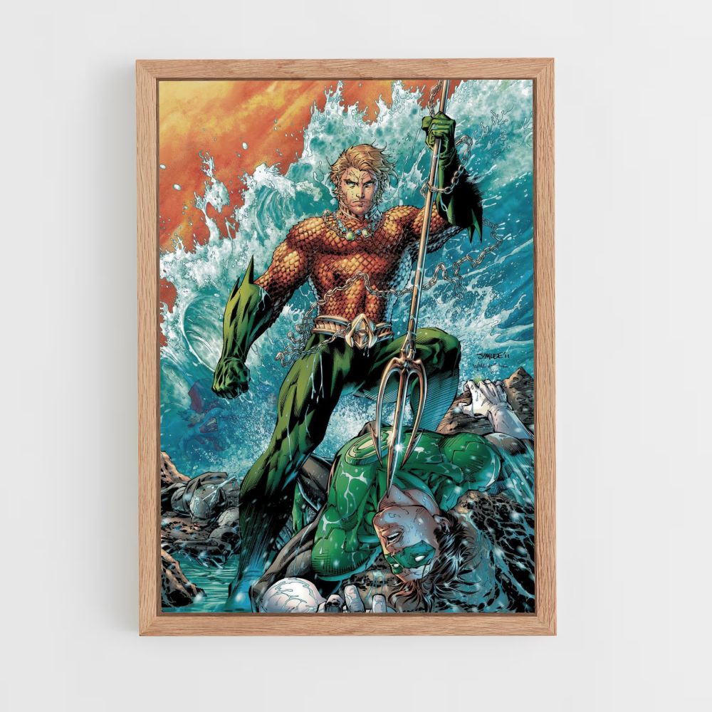 Poster Aquaman contro Lanterna Verde