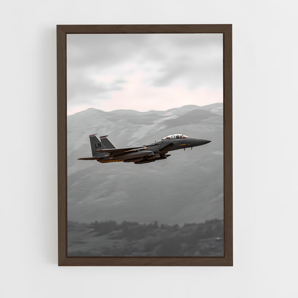 avion-de-chasse-4 cadre Bois foncé