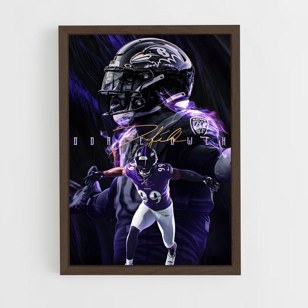 baltimore-ravens-12 cadre Bois foncé