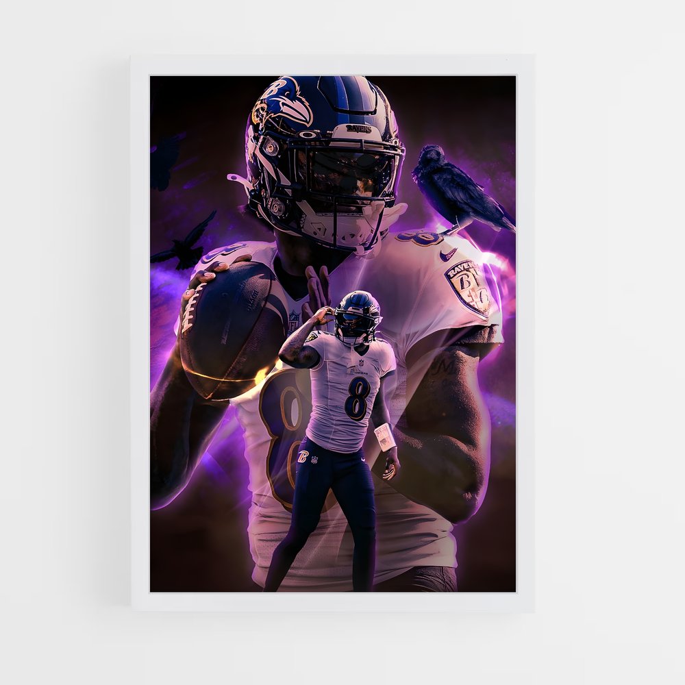 baltimore-ravens-14 cadre Blanc