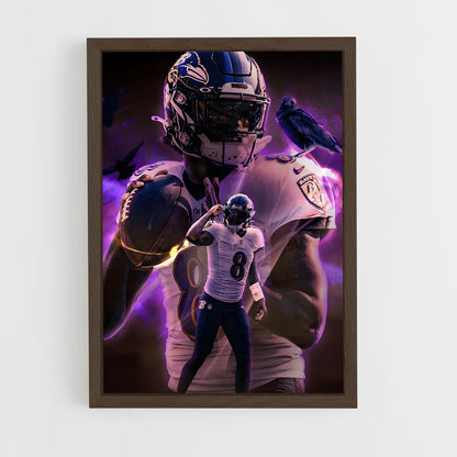 baltimore-ravens-14 cadre Bois foncé
