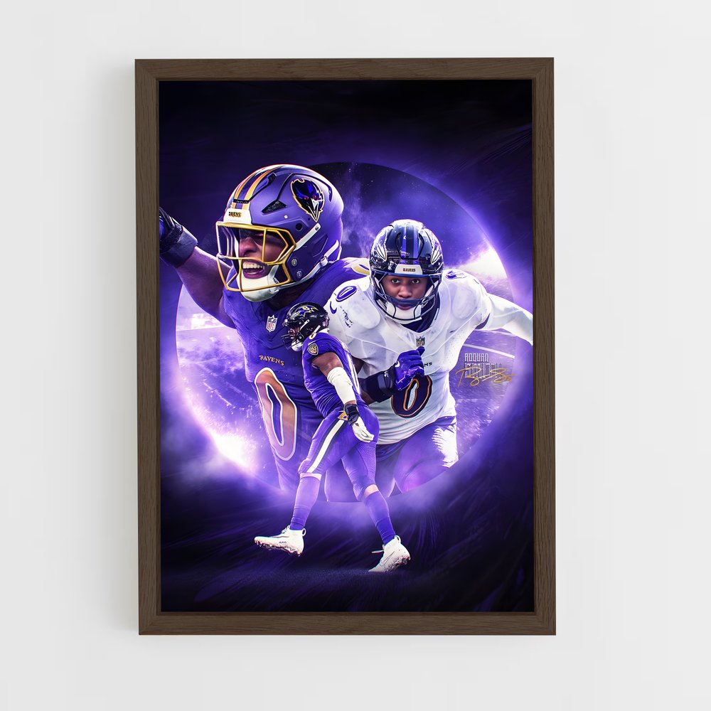 baltimore-ravens-17 cadre Bois foncé