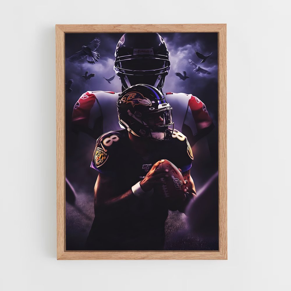 baltimore-ravens-4 cadre Bois clair