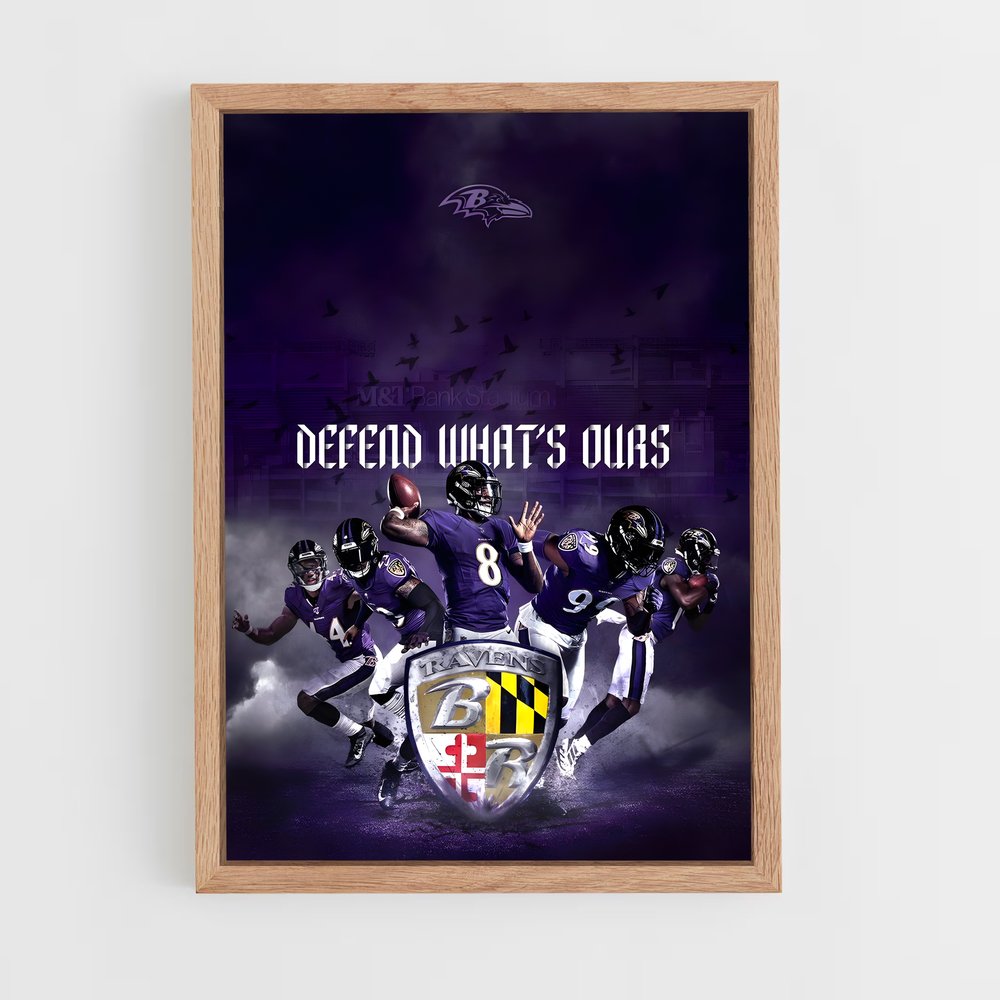 baltimore-ravens-5 cadre Bois clair