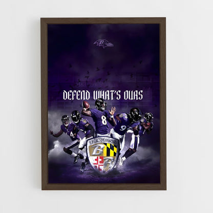 baltimore-ravens-5 cadre Bois foncé