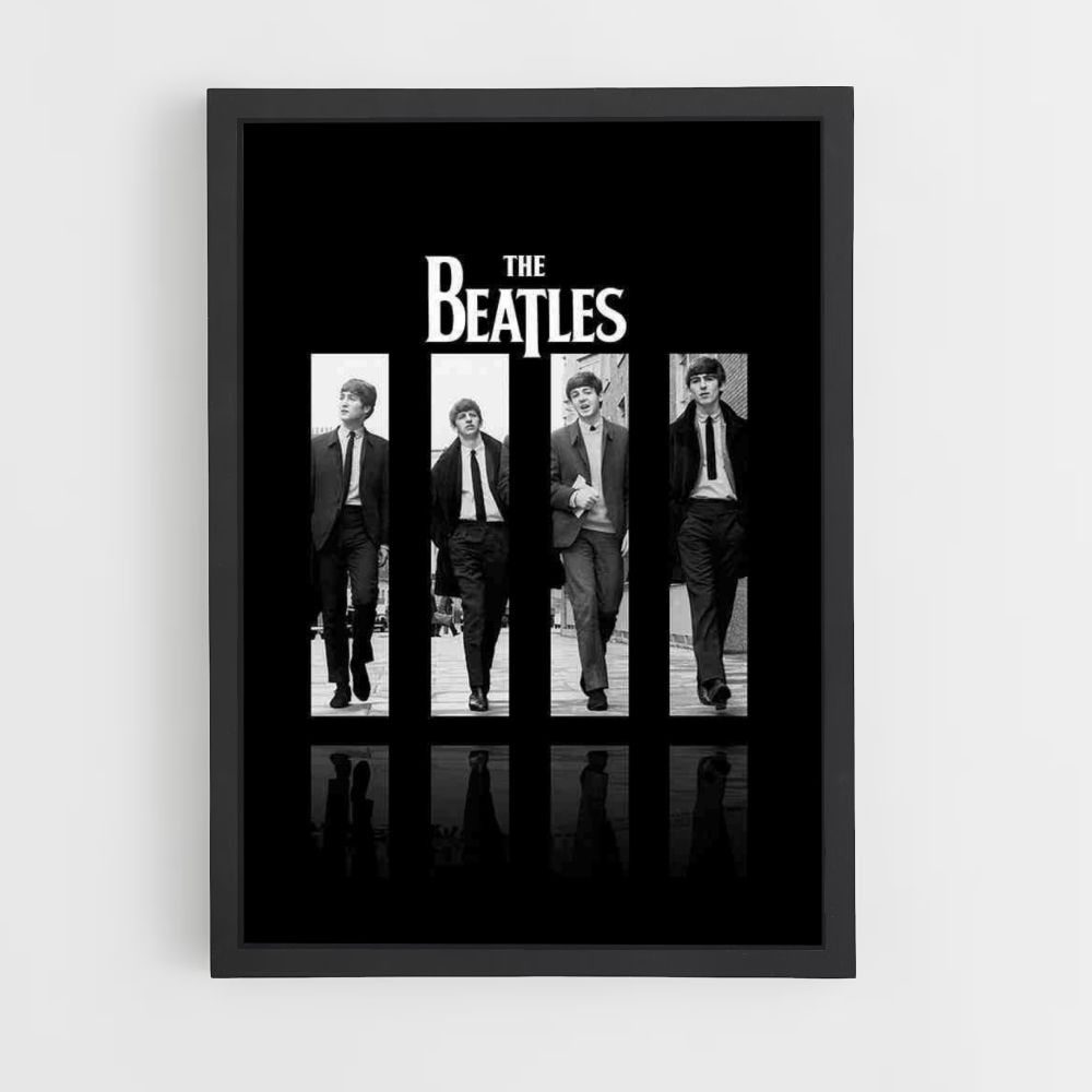 Poster I Beatles in bianco e nero