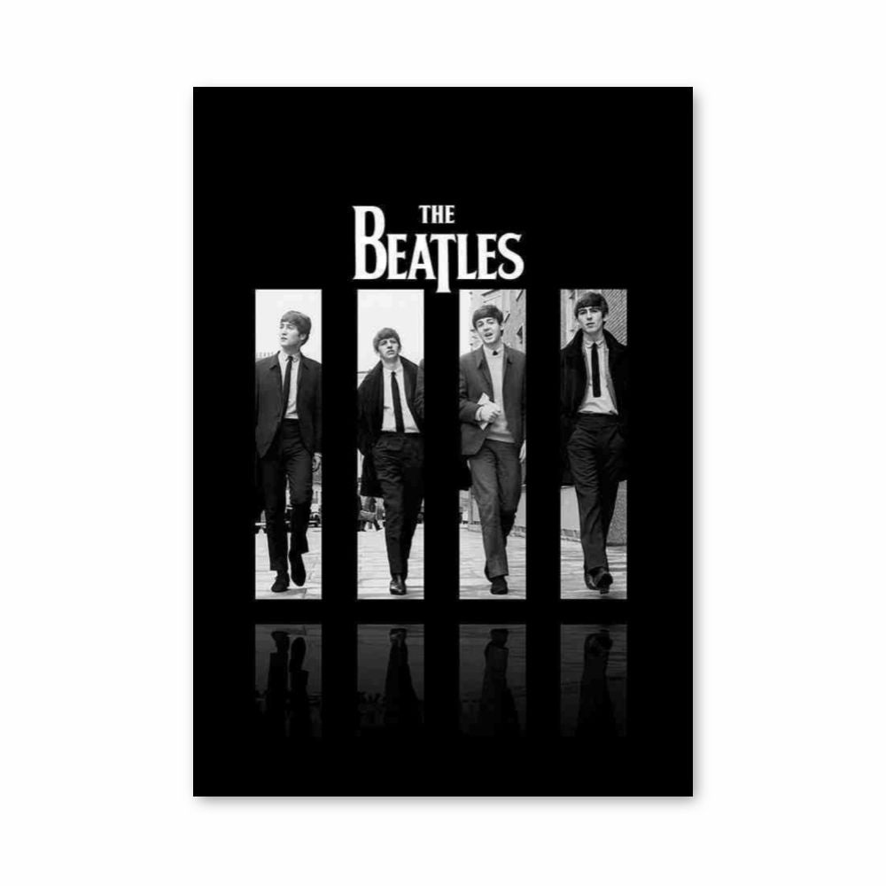 Poster I Beatles in bianco e nero