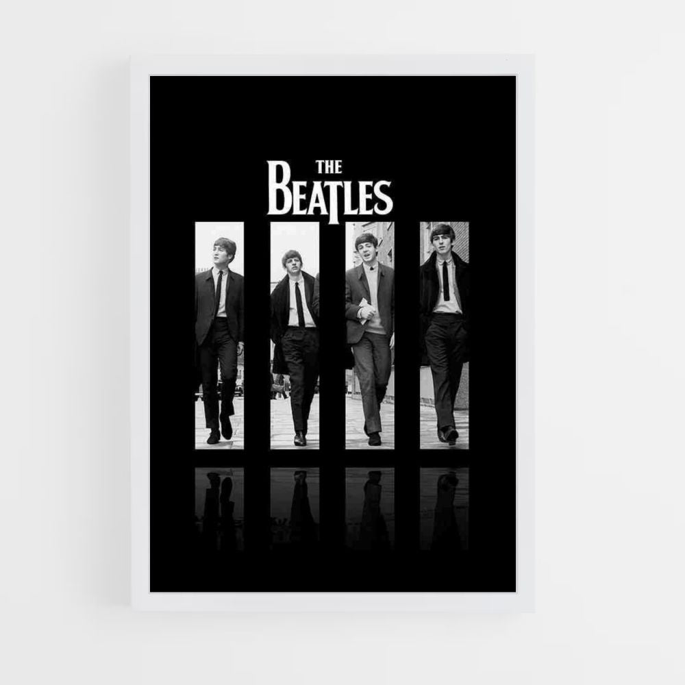 Poster I Beatles in bianco e nero