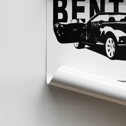 Poster Bentley in bianco e nero