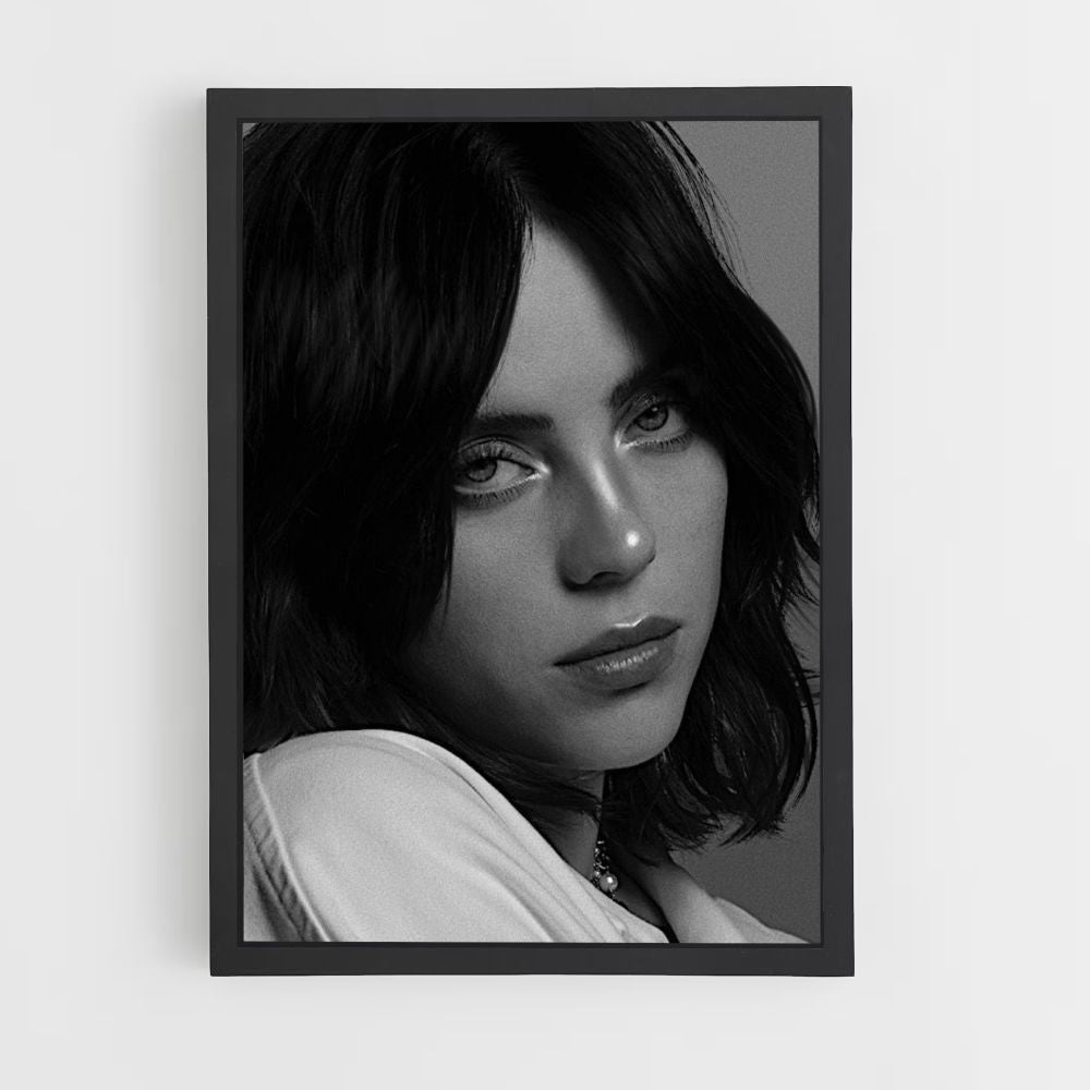 Poster Billie Eilish in bianco e nero