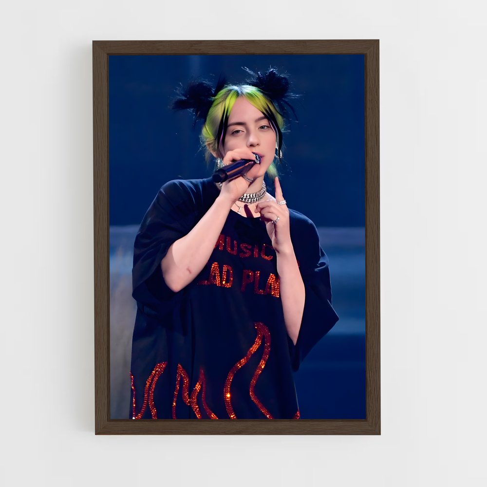 billie-eilish-5 cadre Bois foncé