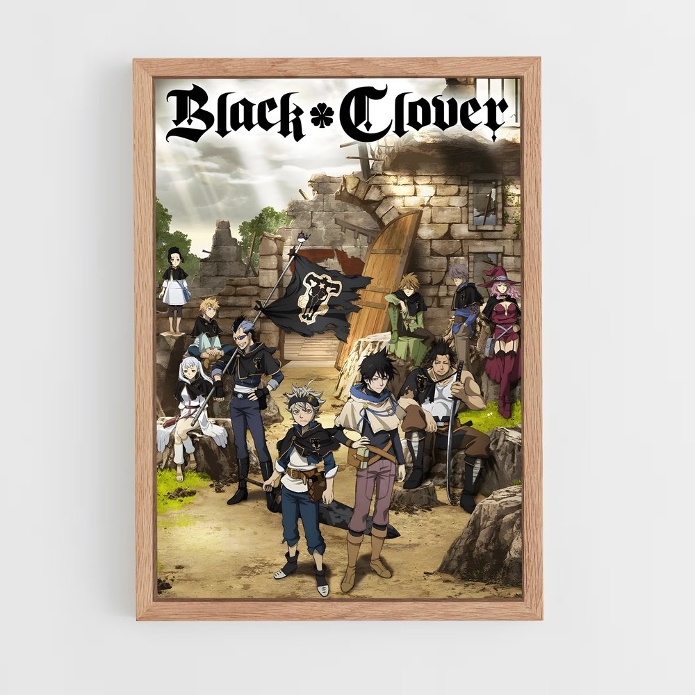 black-clover-3 cadre Bois clair