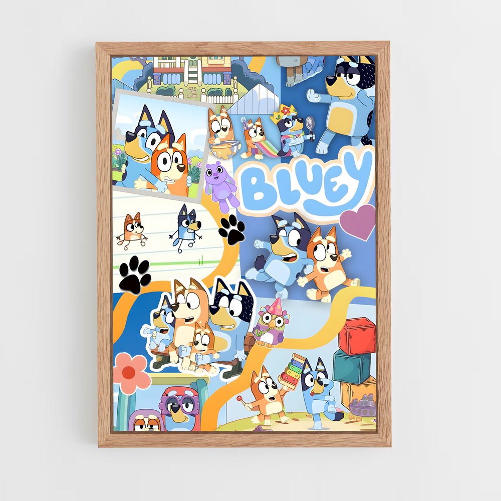 bluey-22 cadre Bois clair