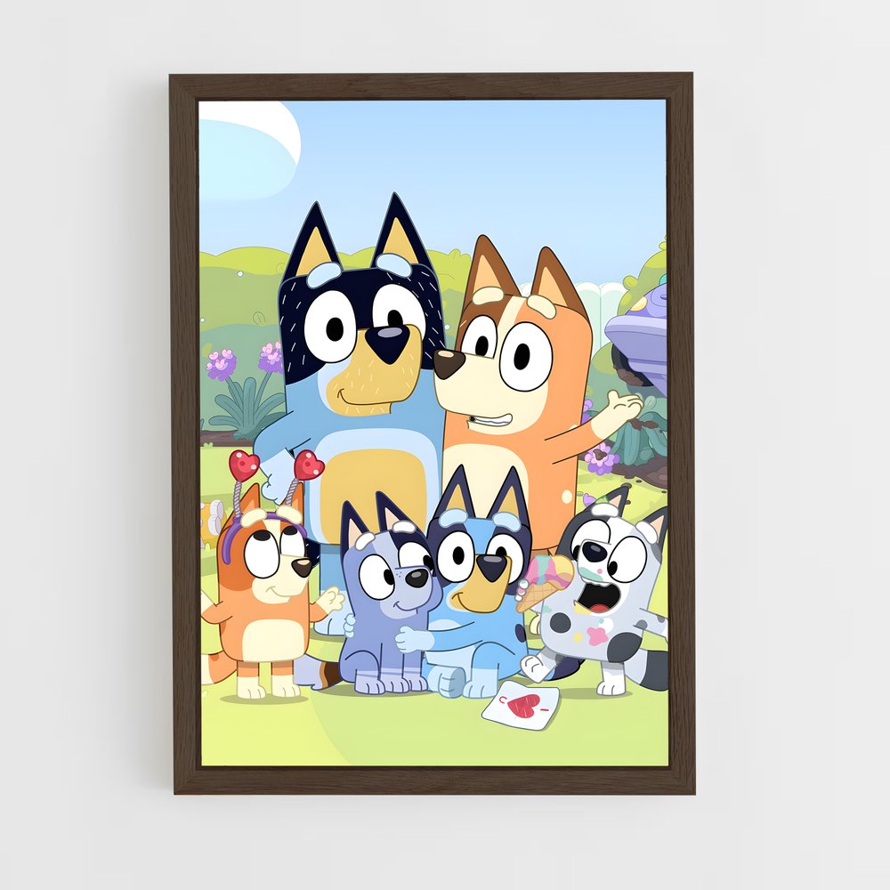 bluey-3 cadre Bois foncé