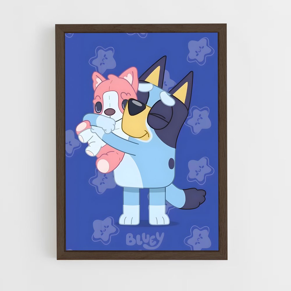 bluey-8 cadre Bois foncé