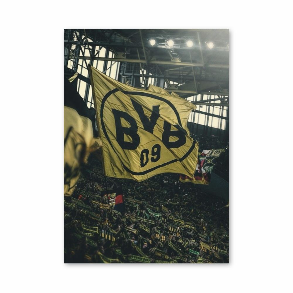 Poster con la bandiera del Borussia Dortmund