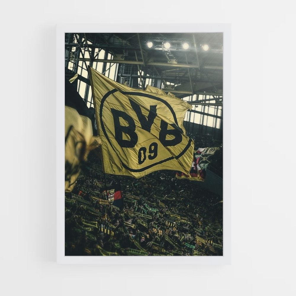 Poster con la bandiera del Borussia Dortmund