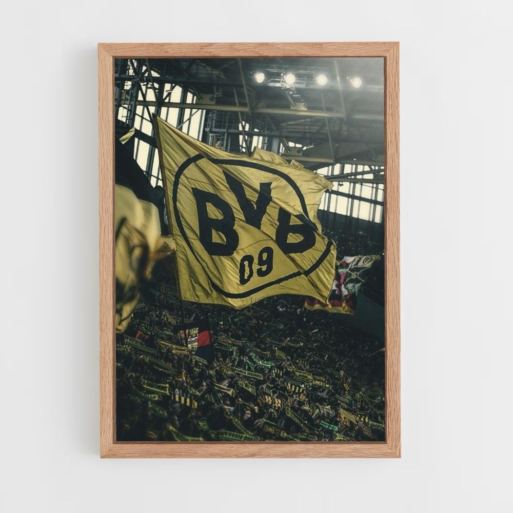 Poster con la bandiera del Borussia Dortmund