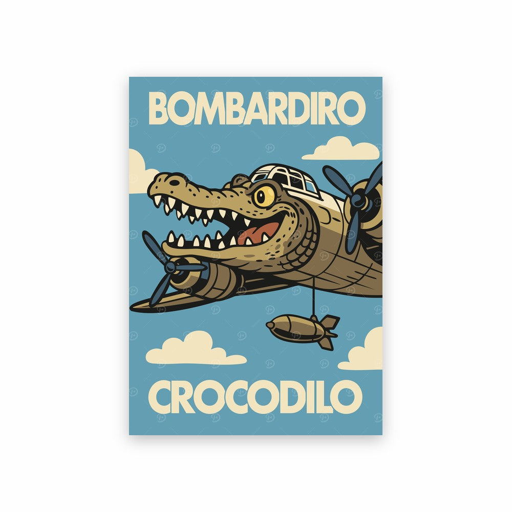 Poster Bombardino Crocodilo Rétro