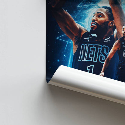 Poster Brooklyn Nets blu