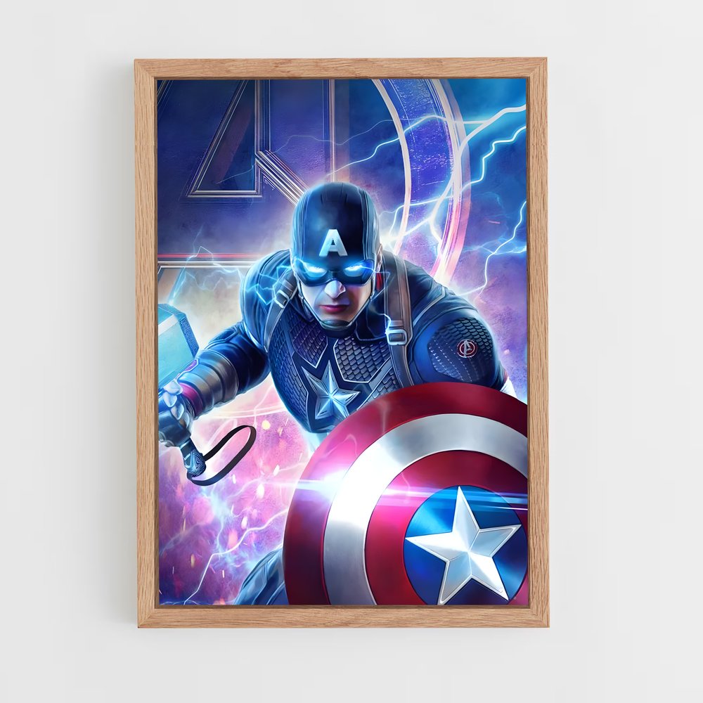 captain-america-11 cadre Bois clair