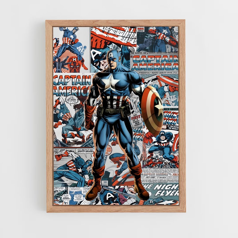captain-america-12 cadre Bois clair