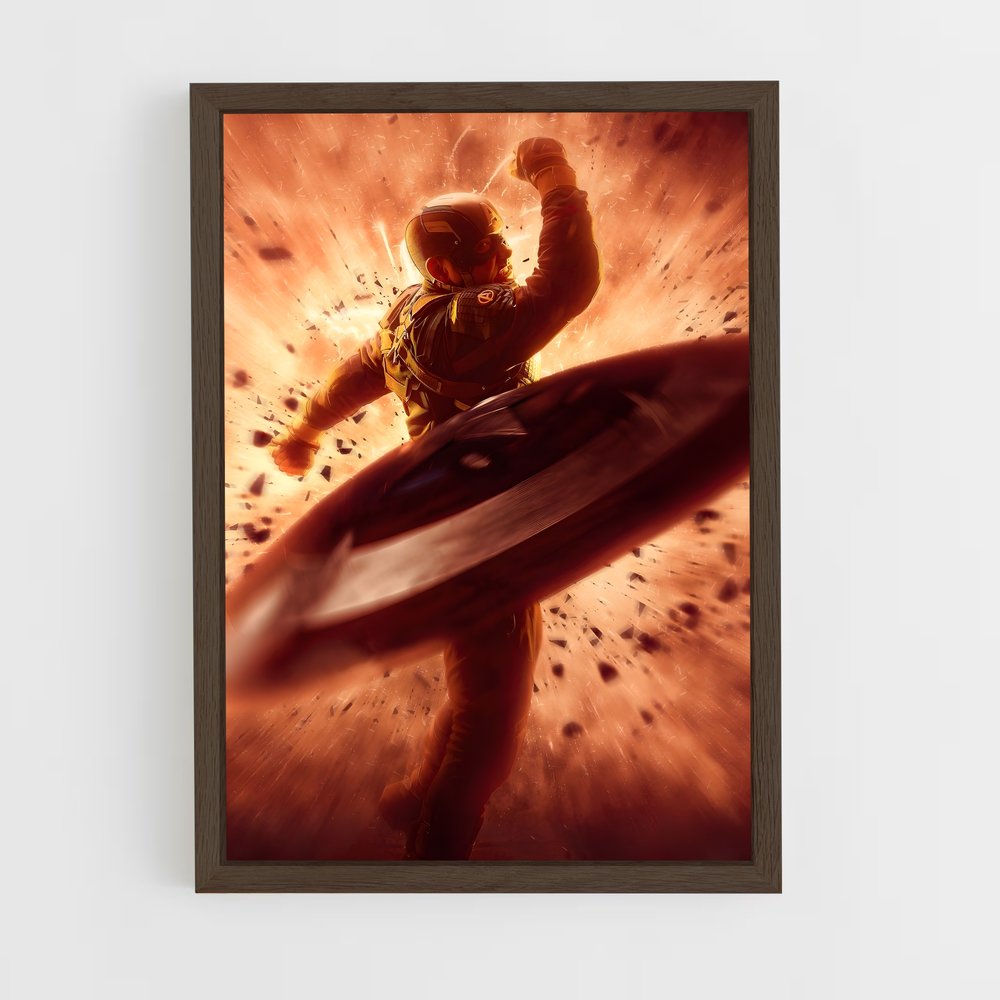captain-america-15 cadre Bois foncé