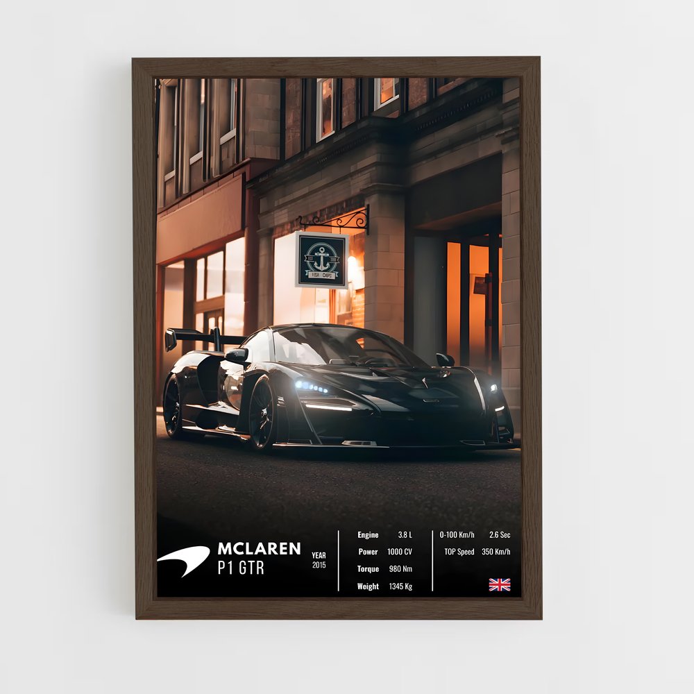 car-posters-10 cadre Bois foncé